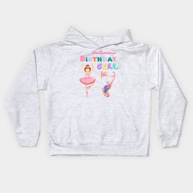 7th birthday ballerina girl Kids Hoodie by Yenz4289